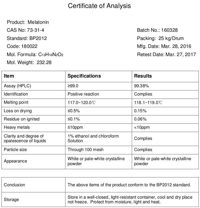 Melatonin Bulk Powder - 25g bulk - Image 2